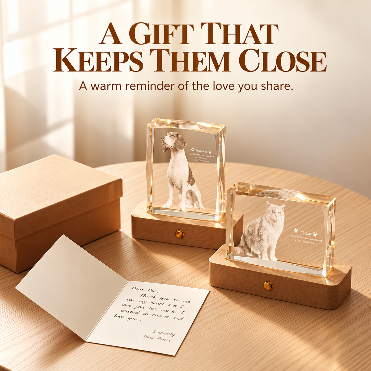 Custom Pet Photo Crystal Keepsake