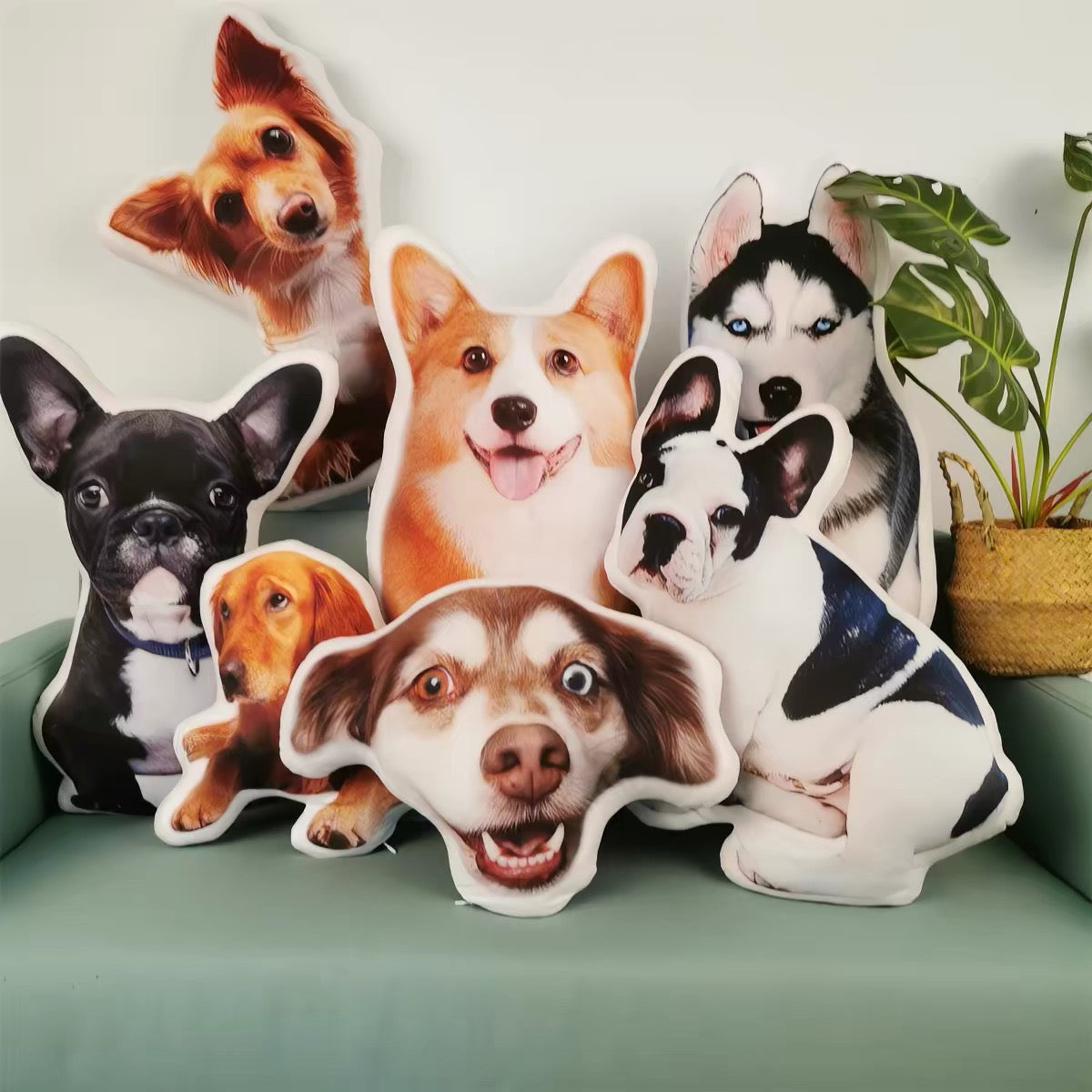 Collection of custom dog photo pillows